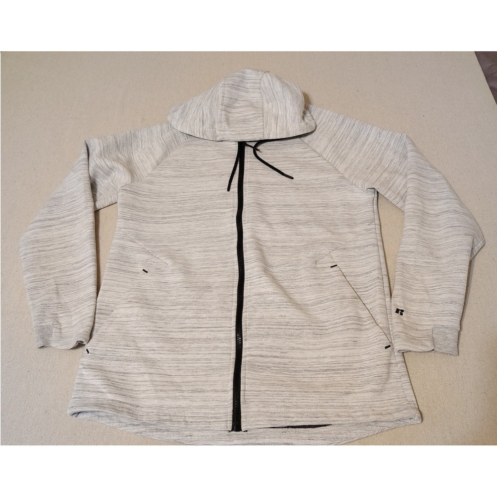 Russell Athletic Fusion Knit Hoodie Full Zip Long Sleeve Heather Gray‎ Size S RR